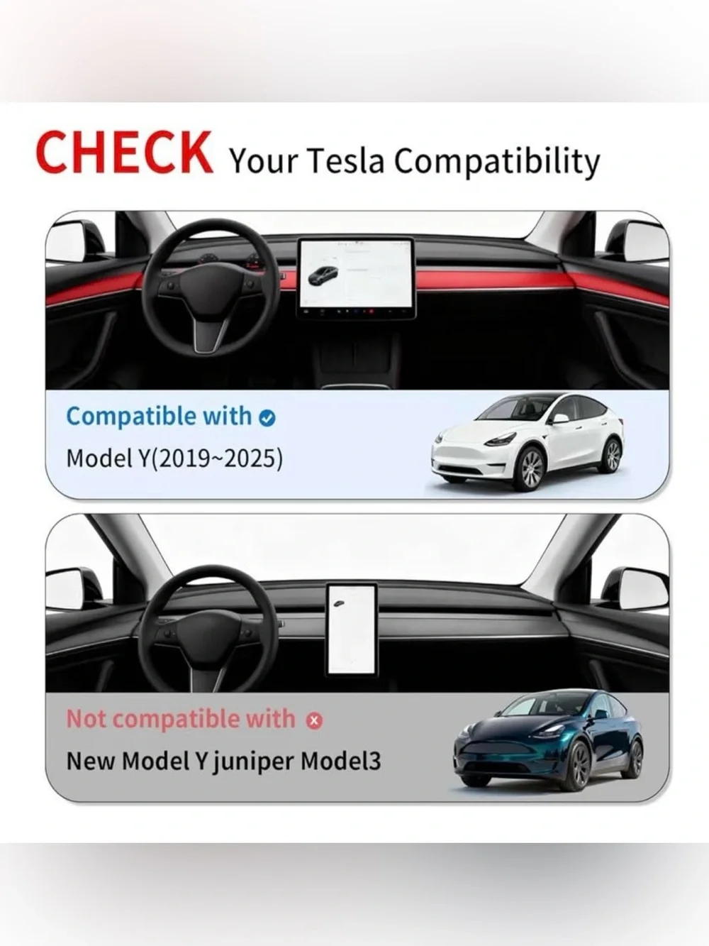GEEDAR Tesla SUV Model Y Rear Console Storage Organizer/Trash Bin 2020-2024